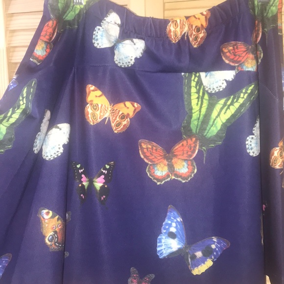 Butterfly Print Skirt - Blue - Picture 12 of 16